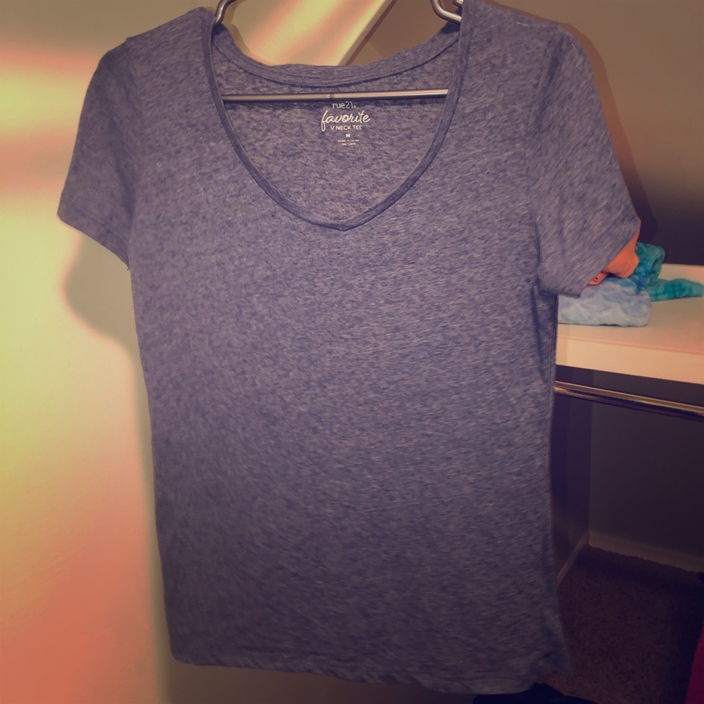Blue-Gray Women’s Deep V-Neck T-Shirt